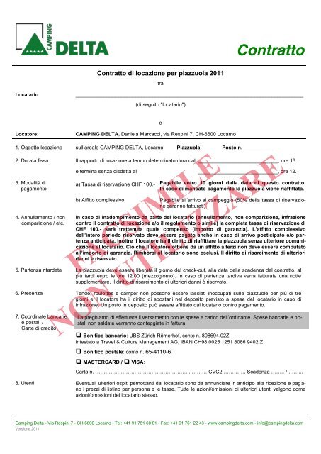 Contratto di locazione per posto tenda.pdf - Camping Delta Locarno ...