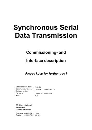 SSI Interface Description - TR Electronic