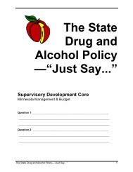 State Drug and Alcohol Policy - MMB Home - Minnesota ...