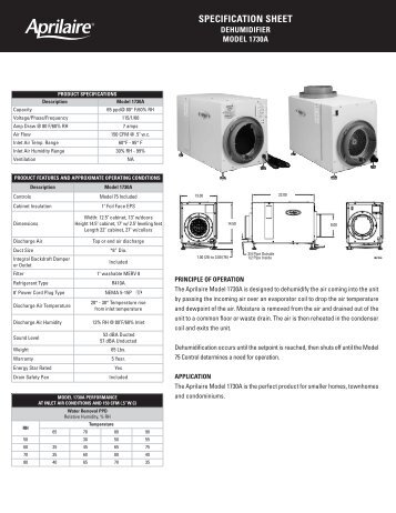 SPECIFICATION SHEET