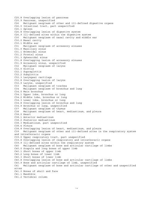 ICD-10 Table - Louisiana Tumor Registry