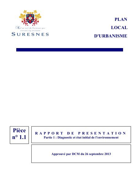 Diagnostic et Ã©tat initial de l'environnement - Suresnes