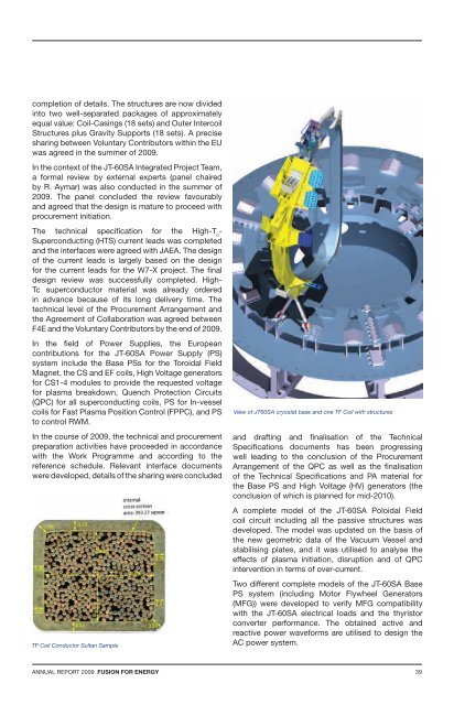 F4E Annual Report 2009 - Fusion For Energy - Europa