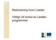 Redovisning inom Leader Viktigt vid avslut av Leader- programmet