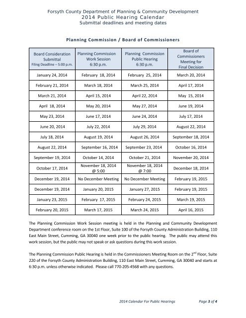 Calendar of Public Hearings - Forsyth County Government