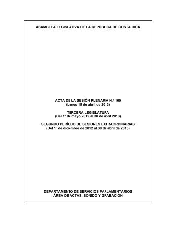 2012-2013-plenario-sesiÃƒÂ³n-160 - Asamblea Legislativa