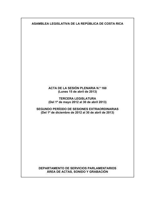 2012-2013-plenario-sesiÃƒÂ³n-160 - Asamblea Legislativa