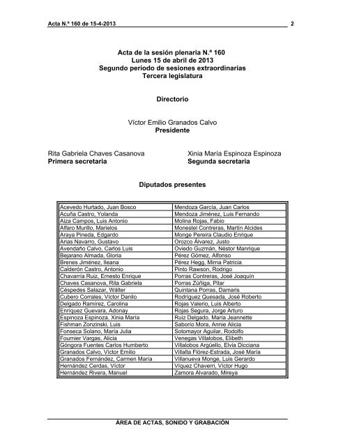 2012-2013-plenario-sesiÃƒÂ³n-160 - Asamblea Legislativa