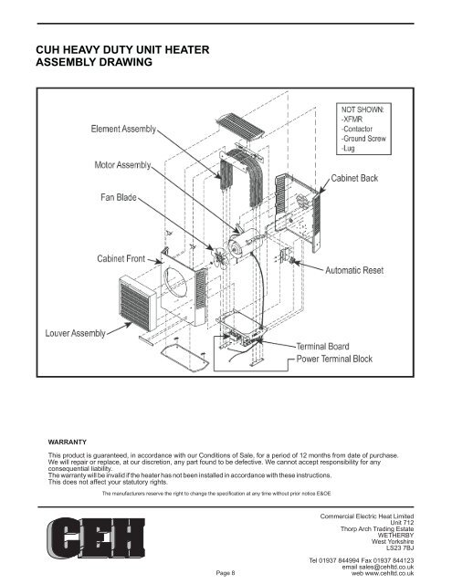 installation instructions cuh heavy duty unit heater - LUCKINSlive