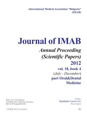 Download Title Page & Editorial Board - Journal of IMAB