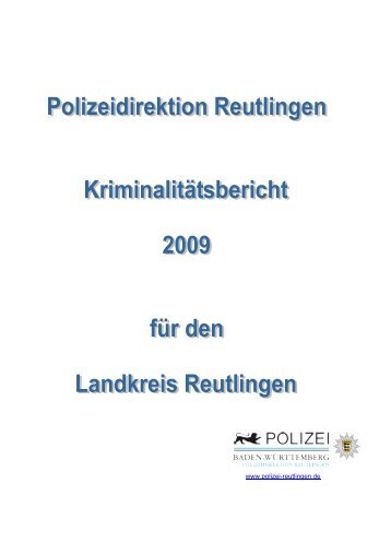 2009 K-Bericht KREIS - Polizeidirektion Reutlingen