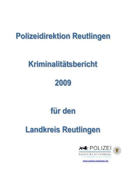 2009 K-Bericht KREIS - Polizeidirektion Reutlingen