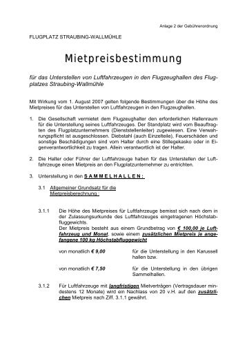 Gebührenordnung Teil 3 - Grüß Gott am Flugplatz Straubing ...