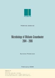 Microbiology of Olkiluoto Groundwater, 2004-2006 (pdf) - Posiva