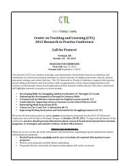 2012 Research to Practice Conference Call for Posters! - Center on ...