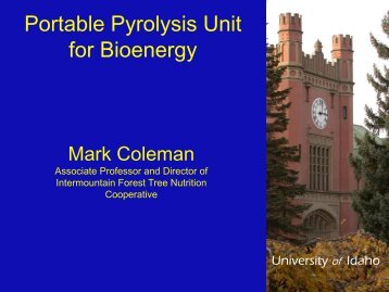 Portable Pyrolysis Unit for Bioenergy by Dr. Mark Coleman (PDF)