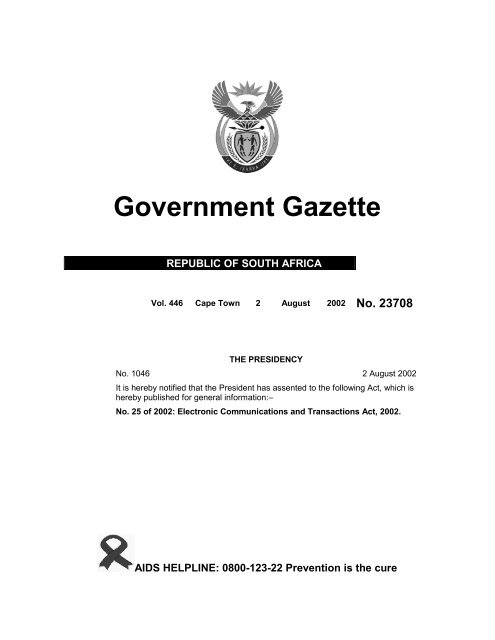 Electronic Communications and Transactions Act - South Africa ...