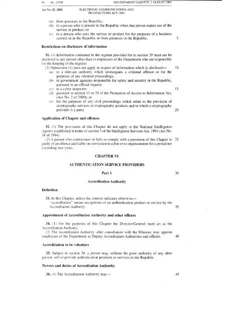 Electronic Communications and Transactions Act - South Africa ...