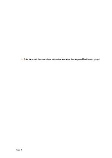 Â® Site Internet des archives dÃ©partementales des Alpes-Maritimes ...