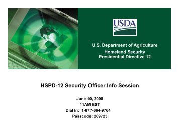 HSPD-12 Security Officer Info Session - USDA HSPD-12 Information ...