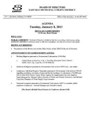 Staff Reports - East Bay Municipal Utility District