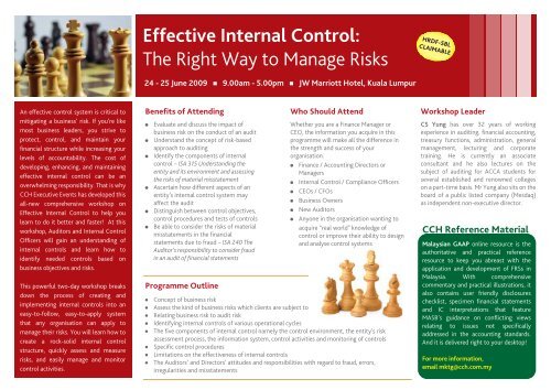 Effective Internal Control: The Right Way to Manage ... - CCH Malaysia