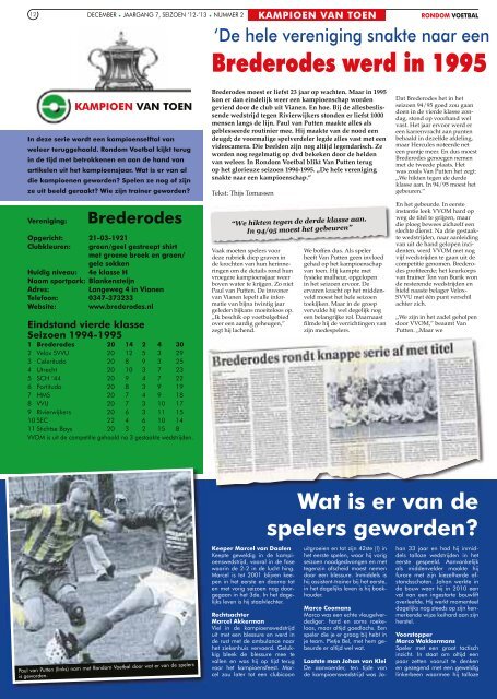 seizoen 2012/2013 nummer 2 - Rondom Voetbal