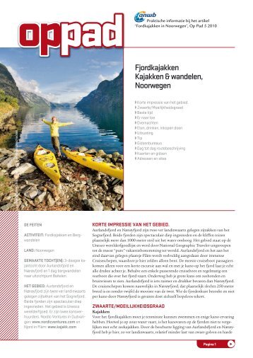 Fjordkajakken Kajakken & wandelen, Noorwegen - Op Pad