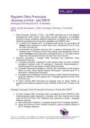 Regulamin Oferty Promocyjnej Rozmowy w Firmie tylko SIM18 - Play
