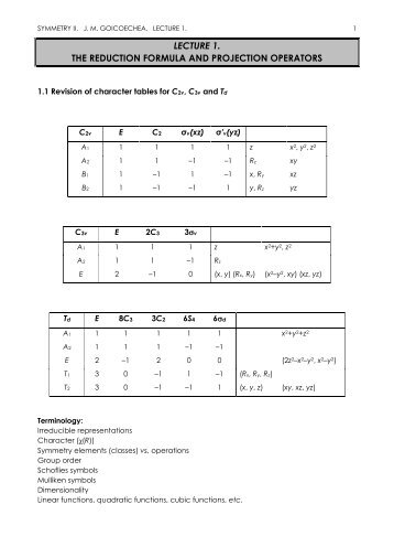 Handout for lecture 1 - the Goicoechea Group website