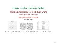 Magic Cayley-Sudoku Tables - Western Oregon University