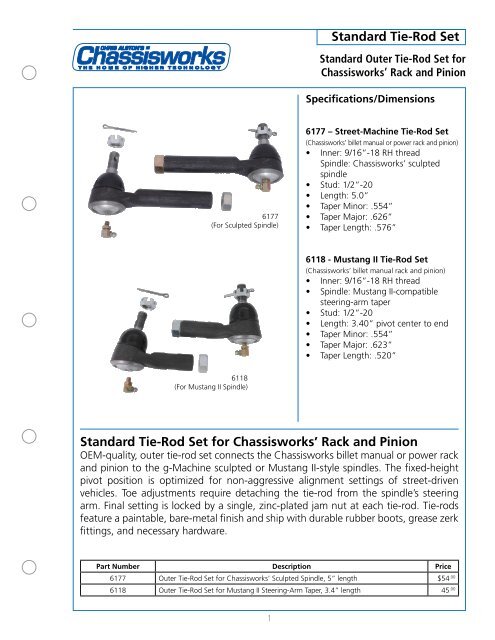 Data Sheet - Chris Alston's Chassisworks