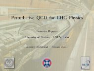Perturbative QCD for LHC Physics - INFN - Torino Personal pages