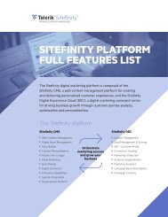 Full Features List - Sitefinity