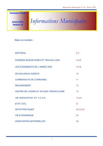 Informations Municipales - Arcey