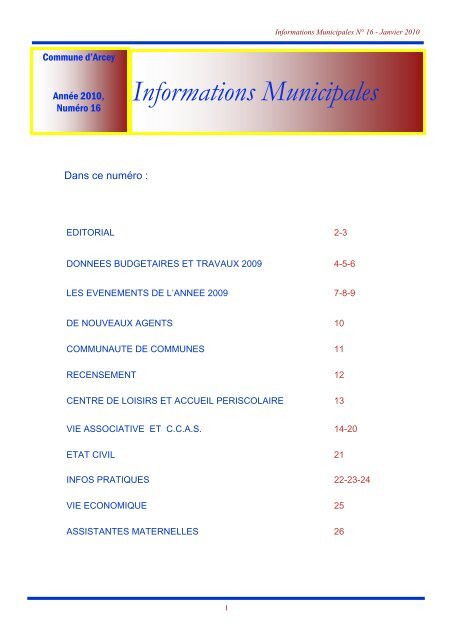 Informations Municipales - Arcey