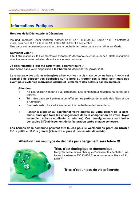 Informations Municipales - Arcey