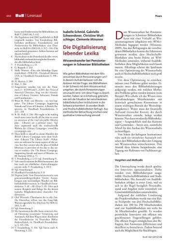 Die Digitalisierung lebender Lexika - BIB