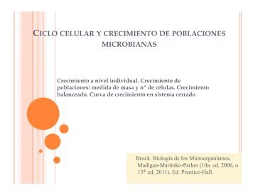 ciclo celular y crecimiento de poblaciones microbianas