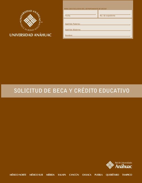 solicitud de beca y crÃ©dito educativo - Universidad AnÃ¡huac MÃ©xico ...