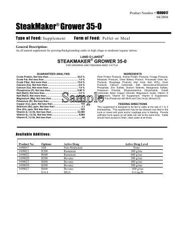 SteakMaker® Grower 35-0 - Beeflinks