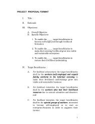 PROJECT PROPOSAL FORMAT I. Title : II. Rationale III. Objectives ...