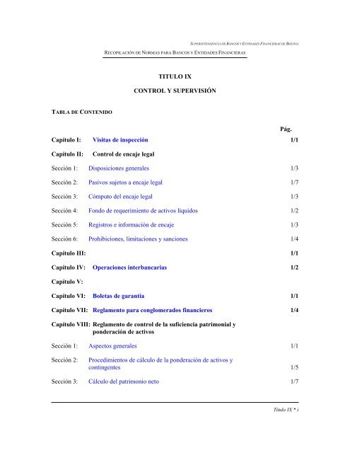 Control de encaje legal Sección 1 - Felaban