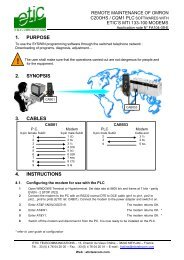 1. purpose 2. synopsis 3. cables 4. instructions - Etic Telecom