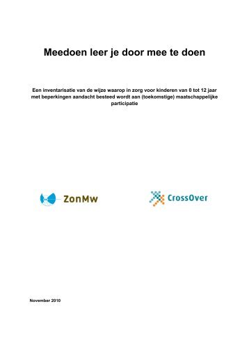 Meedoen leer je door mee te doen - Kenniscentrum CrossOver