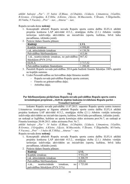 28. augusta domes sÄdes protokols - RopaÅ¾i.lv