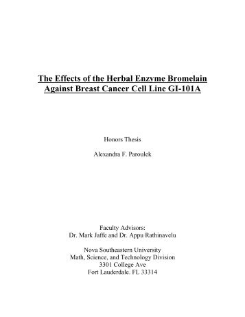 The Effects of the Herbal Enzyme Bromelain Against Breast Cancer