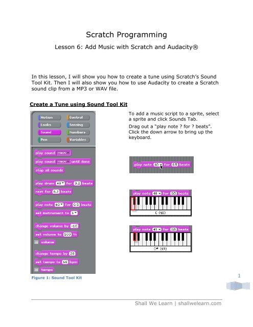 Lesson 6 Add Music with Scratch and Audacity - ScratchEd