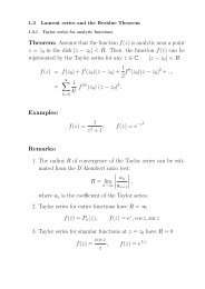 Theorem: Assume that the function f(z) is analytic near a point z = z 0 ...