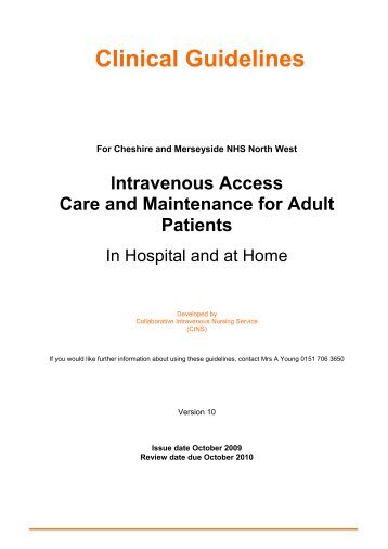 Collaborative Intravenous Nursing Service (CINS) Guidelines